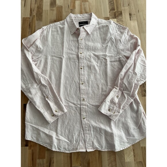 Banana Republic Other - Banana Republic Men's Long Sleeve Button Up Linen Untucked Fit Light Pink XL